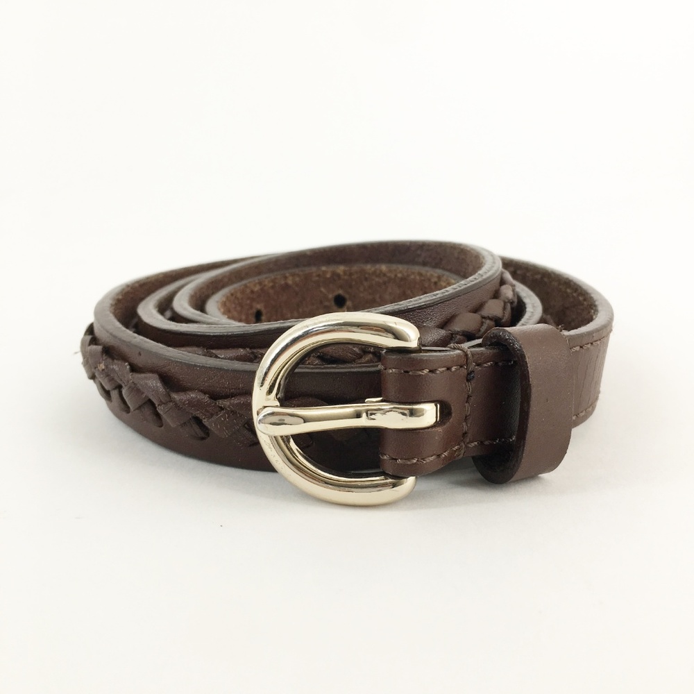 ANN TAYLOR LOFT Genuine Leather Braided Belt Small
